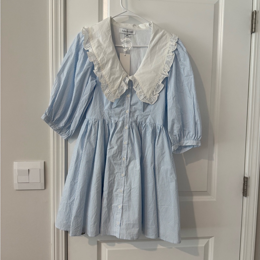 Southern Belle Baby Blue Striped Dress